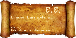 Breyer Barnabás névjegykártya